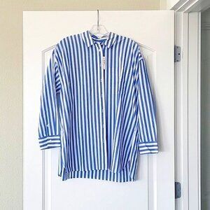 Women's Madewell blue striped button-down shirt size S NEW!